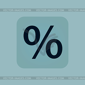 Pale blue percent icon - vector image