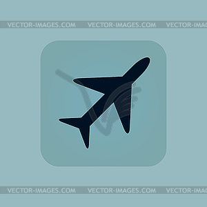 Pale blue plane icon - vector clip art