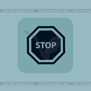 Pale blue STOP sign icon - color vector clipart