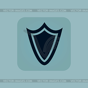 Pale blue shield icon - vector image