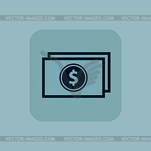 Pale blue dollar bill icon - vector clip art