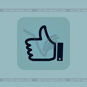 Pale blue like icon - vector image