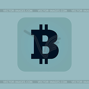 Pale blue bitcoin icon - vector image