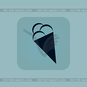 Pale blue ice cream icon - vector clipart / vector image