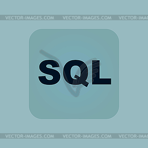 Бледно-голубой значок SQL - векторное изображение клипарта