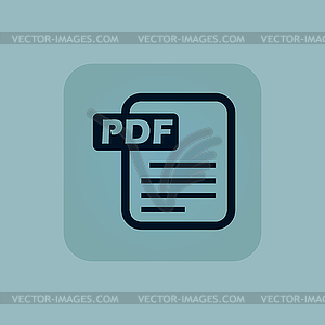 Pale blue PDF file icon - vector clipart / vector image