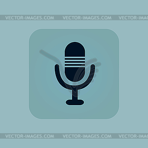 Pale blue microphone icon - vector image