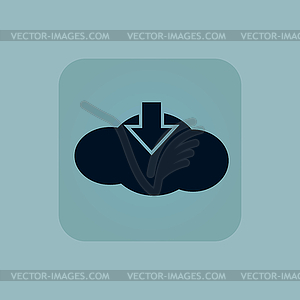 Pale blue cloud download icon - vector clipart