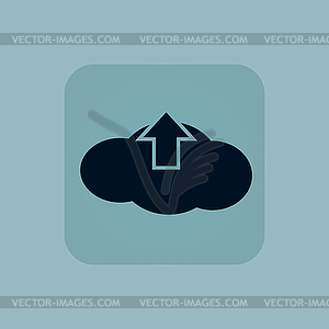 Pale blue cloud upload icon - vector clip art