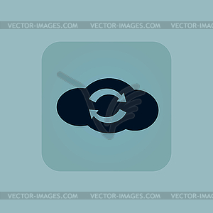 Pale blue cloud exchange icon - vector clipart