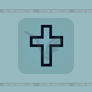 Pale blue christian cross icon - vector clipart