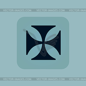 Бледно-голубой значок мальтийский крест - векторное изображение