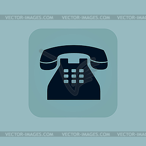 Pale blue phone icon - vector image