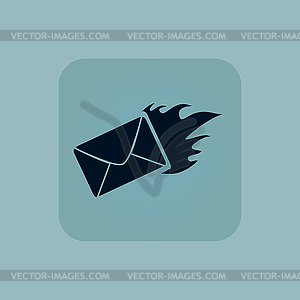 Pale blue burning letter icon - vector clipart