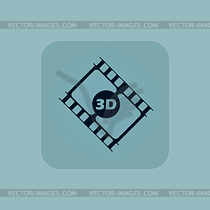 Pale blue 3D movie icon - royalty-free vector clipart