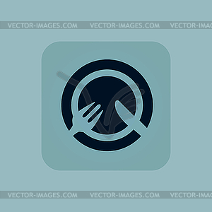 Pale blue dinner icon - vector image