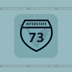 Pale blue Interstate 73 icon - vector image