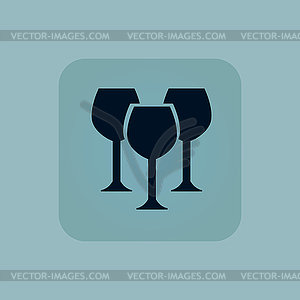 Pale blue wine glass icon - vector image