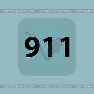 Pale blue 911 icon - vector image