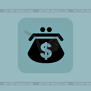 Pale blue dollar purse icon - vector clip art