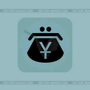 Pale blue yen purse icon - vector clip art