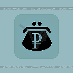 Pale blue ruble purse icon - vector image