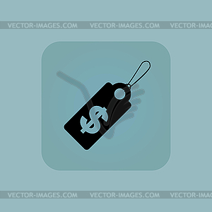 Pale blue dollar price icon - vector image