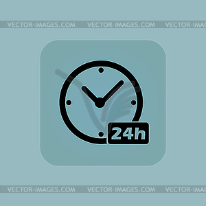 Pale blue 24h workhours icon - color vector clipart