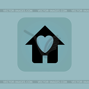 Pale blue beloved house icon - vector clipart