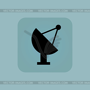 Pale blue satellite dish icon - vector clip art