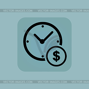 Pale blue time money icon - color vector clipart