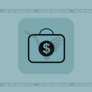 Pale blue dollar bag icon - vector image