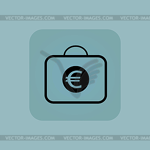 Бледно-голубой значок евро мешок - изображение векторного клипарта