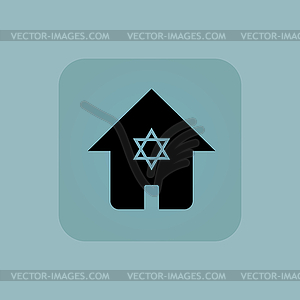 Бледно-голубой значок еврейского дома - векторный рисунок
