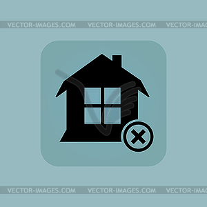 Pale blue remove house icon - vector clipart