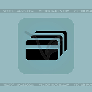 Pale blue credit card icon - vector clipart