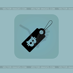 Pale blue bitcoin price icon - vector clipart
