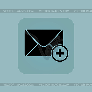 Pale blue add letter icon - vector clip art