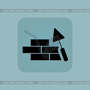 Pale blue building wall icon - vector clipart