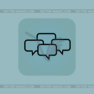 Pale blue chat conference icon - vector clip art