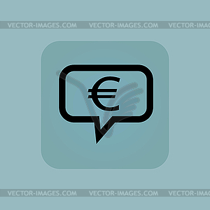 Pale blue euro message icon - vector image