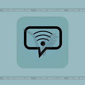 Бледно-голубой Wi-Fi значок сообщения - клипарт в векторе