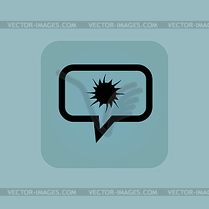 Pale blue starburst message icon - vector image