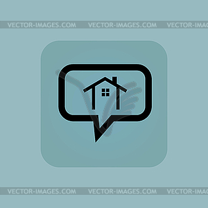 Pale blue cottage message - vector image