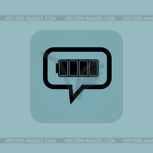 Pale blue full battery message - royalty-free vector image