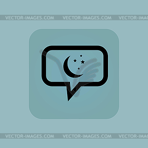 Pale blue night message icon - vector image