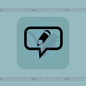 Pale blue pencil message icon - vector clipart