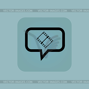 Pale blue movie message icon - vector image