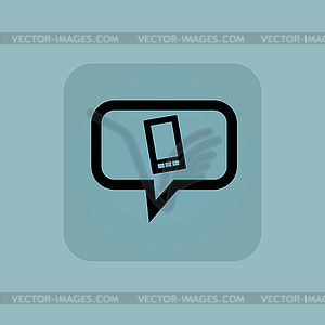 Pale blue smartphone message icon - vector clipart