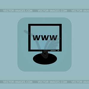 Pale blue WWW monitor icon - vector clip art